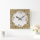 Carrée Horloge décorative Mur d'or (Maison)