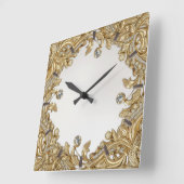 Carrée Horloge décorative Mur d'or (Angle)