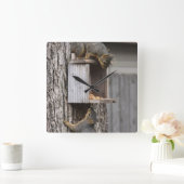 Carrée Horloge d'écureuil (Maison)