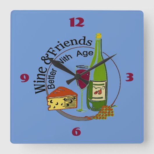 Carrée Horloge des amis du vin et du fromage (Recto)