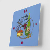 Carrée Horloge des amis du vin et du fromage (Angle)