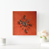 Carrée Horloge des cuillères et fourches (Maison)