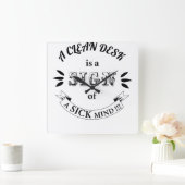 Carrée Horloge des devis amusants du bureau de nettoyage (Maison)