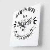 Carrée Horloge des devis amusants du bureau de nettoyage (Angle)