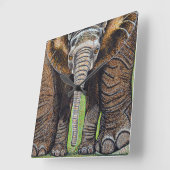 Carrée Horloge des éléphants - Maman et Moi (Angle)