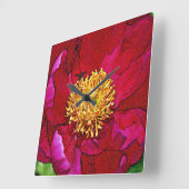 Carrée Horloge des fleurs d'abeilles (Angle)