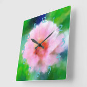 Carrée Horloge des fleurs de printemps (Angle)