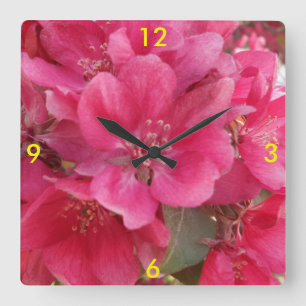 Carrée Horloge des fleurs du printemps