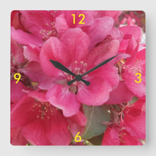 Carrée Horloge des fleurs du printemps (Recto)