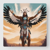 Carrée Horloge des guerriers amérindiens (Recto)