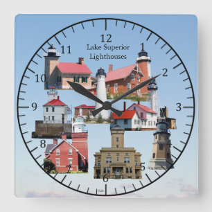Carrée Horloge des phares du lac Supérieur