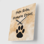 Carrée Horloge des règles pour animaux (Angle)