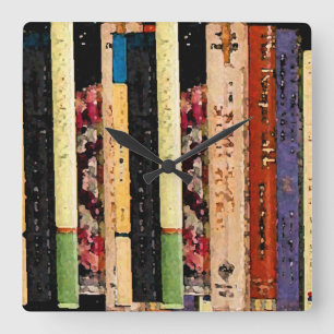 Carrée Horloge d'étagères à livres