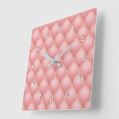 Carrée Horloge diamant or rose (Angle)