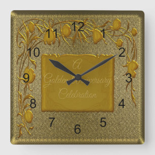 Carrée Horloge d'or