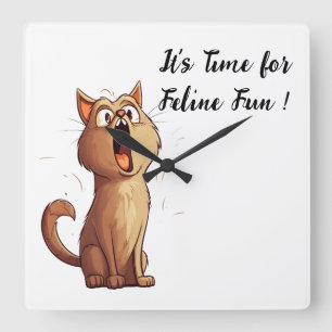 Carrée Horloge Drôle Pour Les Amoureux de les chats