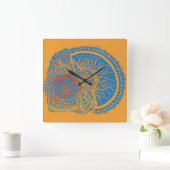 Carrée Horloge du crâne du cerveau (Maison)