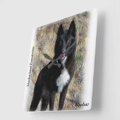 Carrée Horloge du loup noir (Angle)