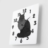 Carrée Horloge du Maine Coon (Angle)