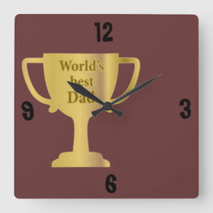 Carrée Horloge du meilleur papa de la Coupe d'Or du monde