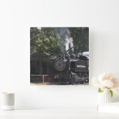 Carrée Horloge du moteur du train de vapeur (Maison)