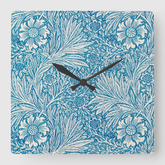 CARRÉE HORLOGE DU MUR ACRYLIQUE : WILLIAM MORRIS DESIGNS (Recto)