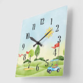 Carrée Horloge du mur de Golfer (Angle)