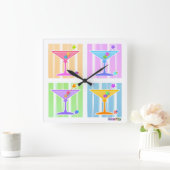 CARRÉE HORLOGE DU MUR DE PASTEL RAINBOW MARTINIS (Maison)