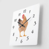 CARRÉE HORLOGE DU MUR DE ROOSTER (Angle)