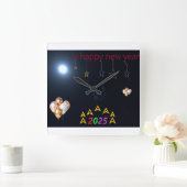 Carrée Horloge du Mur du Nouvel An (Maison)