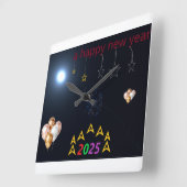 Carrée Horloge du Mur du Nouvel An (Angle)