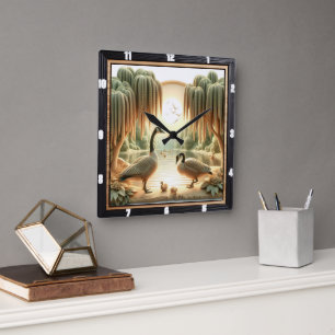 Carrée Horloge du patrimoine des oies de Lakeside