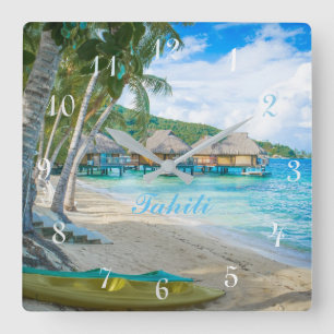 CARRÉE HORLOGE DU TAHITI. BELLE PLAGE DE PARADIS DU