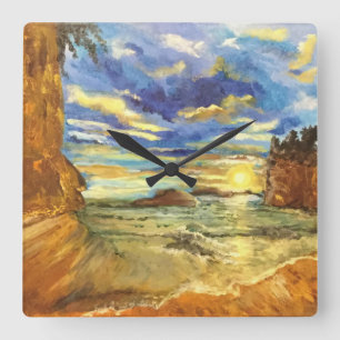 Carrée Horloge en Acrylique 