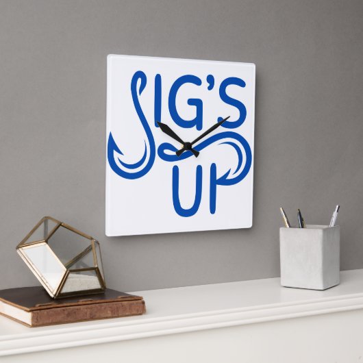 Carrée Horloge en Acrylique. Jigs Debout. (Bureau)