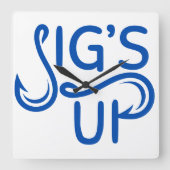 Carrée Horloge en Acrylique. Jigs Debout. (Recto)