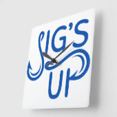 Carrée Horloge en Acrylique. Jigs Debout. (Angle)