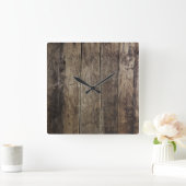 Carrée Horloge en bois de Faux (Maison)