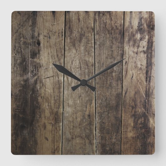 Carrée Horloge en bois de Faux (Recto)