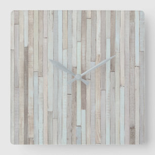 CARRÉE HORLOGE EN BOIS DE PLAGE DE PASTEL