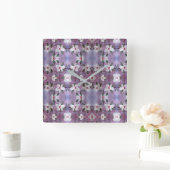 Carrée Horloge en fleurs blanches (Maison)