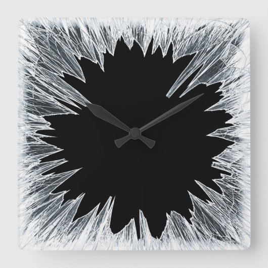 Carrée Horloge en verre cassé (Recto)