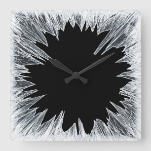 Carrée Horloge en verre cassée