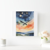 Carrée Horloge étoilée étoile Céleste Horloge scintillant (Maison)