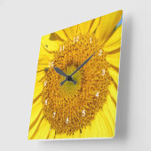 Carrée Horloge - fleurons de tournesol (Angle)