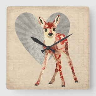 Carrée Horloge florale de faon