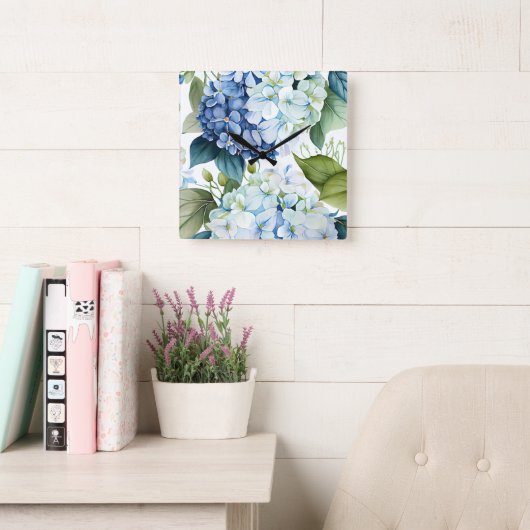 Carrée Horloge florale Hamptons (Salle de lecture)