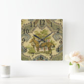 Carrée Horloge française d'impression de cheval (Maison)