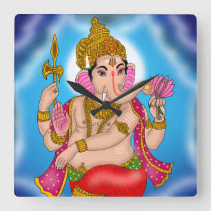 Carrée Horloge Ganesha dansant
