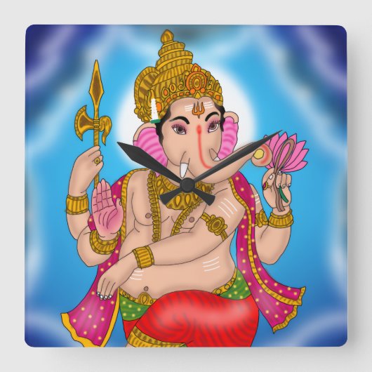 Carrée Horloge Ganesha dansant (Recto)